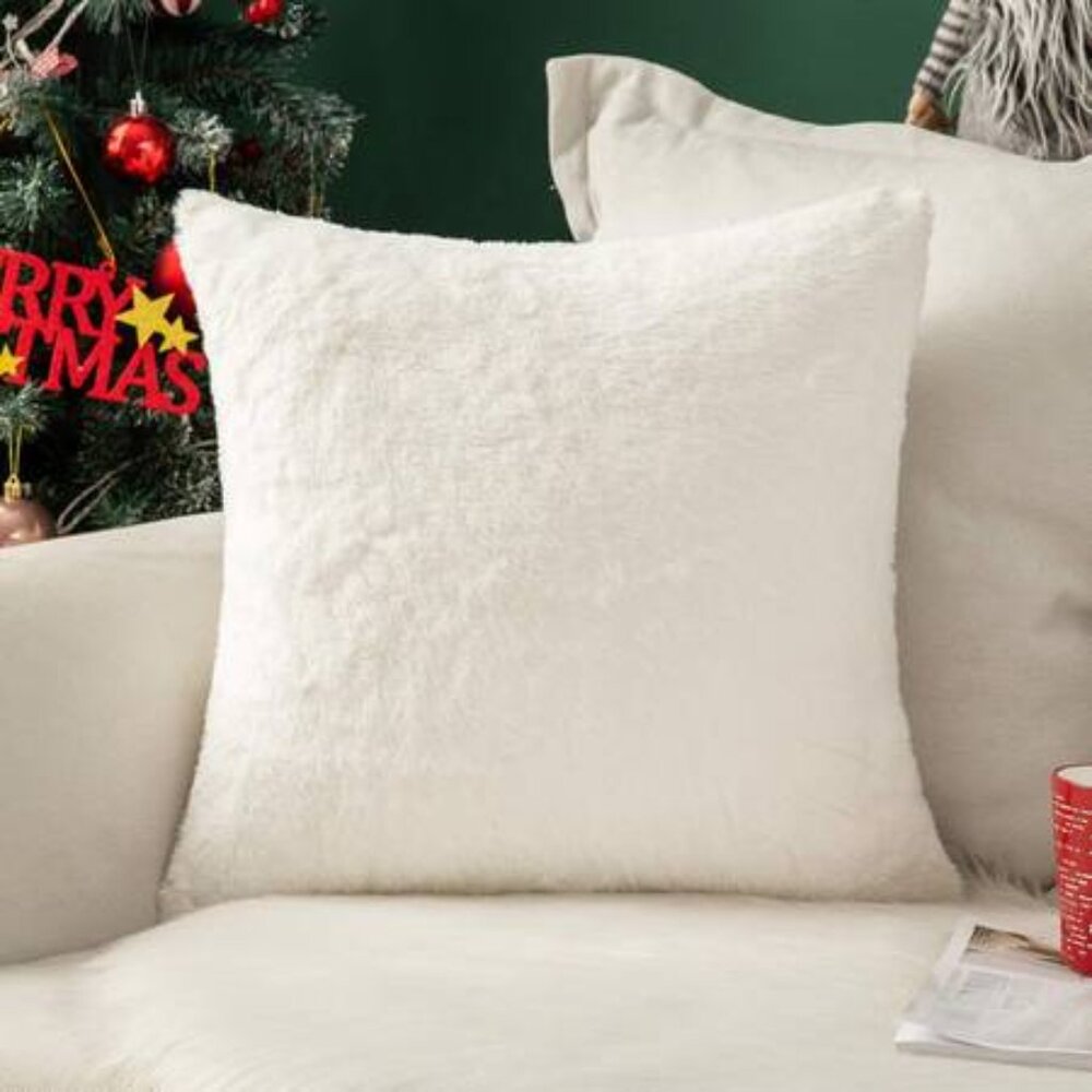 Fluffy white pillow cover (2)